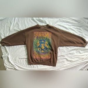 brown pink floyd crew neck